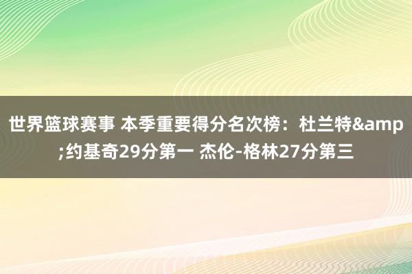 世界篮球赛事 本季重要得分名次榜：杜兰特&约基奇29分第一 杰伦-格林27分第三