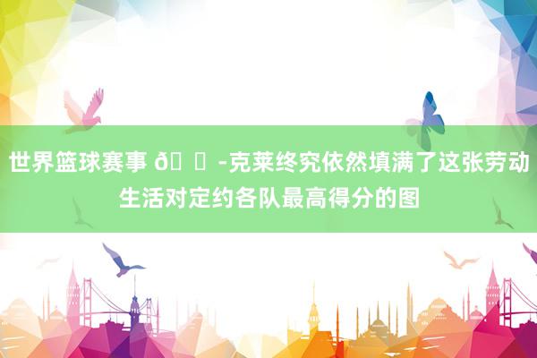 世界篮球赛事 😭克莱终究依然填满了这张劳动生活对定约各队最高得分的图