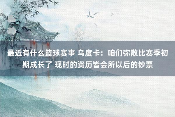 最近有什么篮球赛事 乌度卡：咱们弥散比赛季初期成长了 现时的资历皆会所以后的钞票