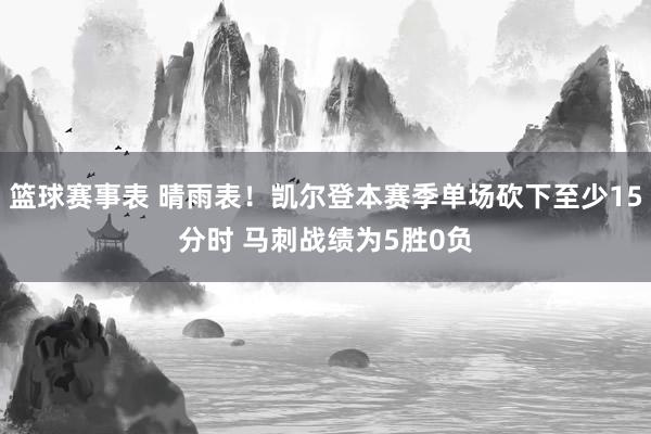 篮球赛事表 晴雨表！凯尔登本赛季单场砍下至少15分时 马刺战绩为5胜0负