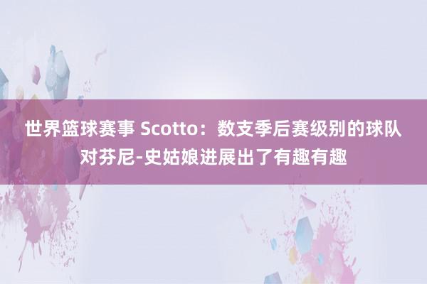 世界篮球赛事 Scotto：数支季后赛级别的球队对芬尼-史姑娘进展出了有趣有趣