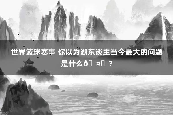 世界篮球赛事 你以为湖东谈主当今最大的问题是什么🤔？