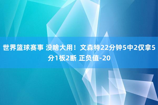 世界篮球赛事 没啥大用！文森特22分钟5中2仅拿5分1板2断 正负值-20